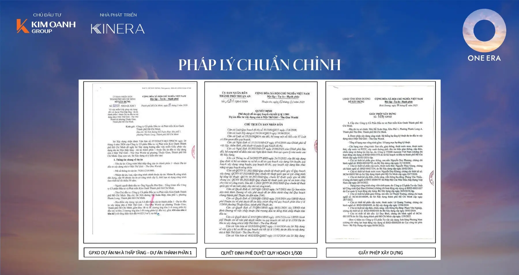 Pháp lý One Era chuẩn chỉnh